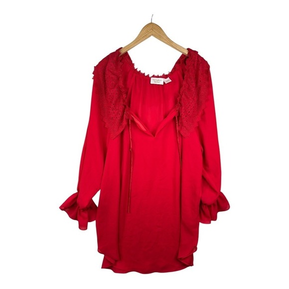 Vintage Victoria's Secret Lingerie Nightgown Red Sheer Size M/L - Picture 1 of 6